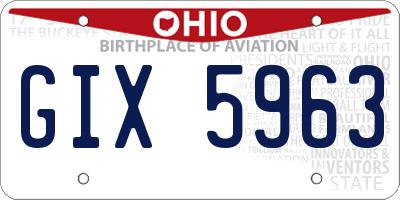 OH license plate GIX5963