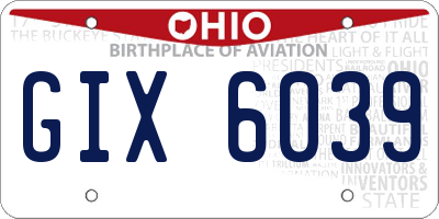 OH license plate GIX6039
