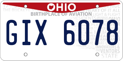 OH license plate GIX6078