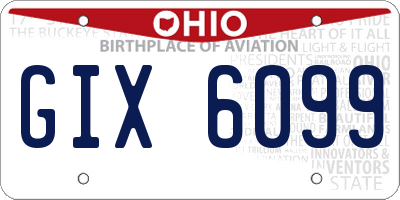 OH license plate GIX6099