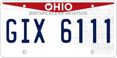 OH license plate GIX6111