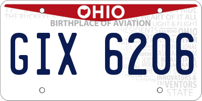 OH license plate GIX6206