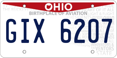 OH license plate GIX6207
