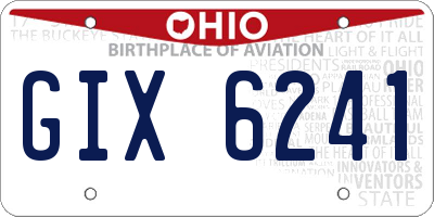 OH license plate GIX6241