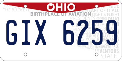 OH license plate GIX6259