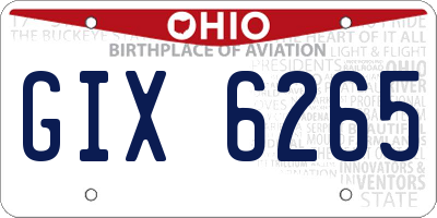 OH license plate GIX6265