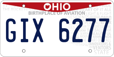 OH license plate GIX6277
