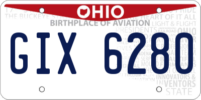 OH license plate GIX6280
