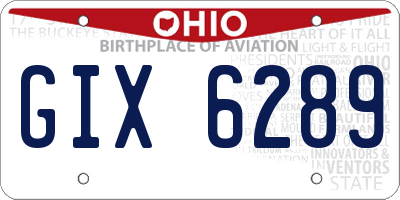 OH license plate GIX6289