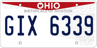 OH license plate GIX6339