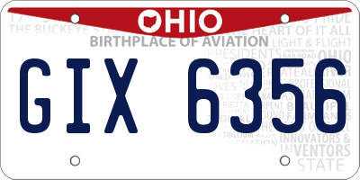 OH license plate GIX6356