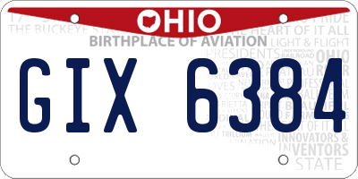 OH license plate GIX6384