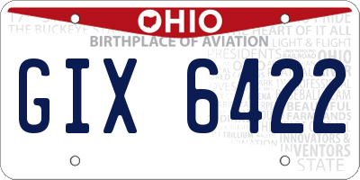 OH license plate GIX6422