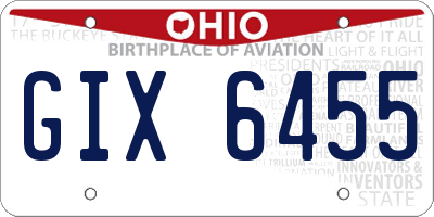 OH license plate GIX6455
