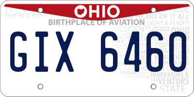 OH license plate GIX6460