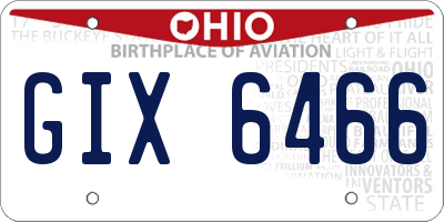 OH license plate GIX6466