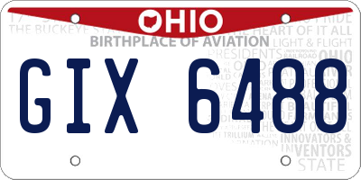 OH license plate GIX6488