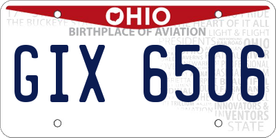 OH license plate GIX6506