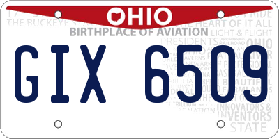 OH license plate GIX6509