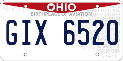 OH license plate GIX6520