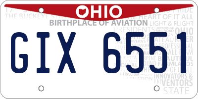 OH license plate GIX6551