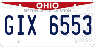 OH license plate GIX6553