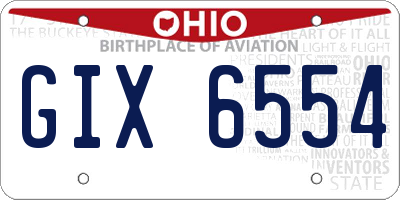 OH license plate GIX6554