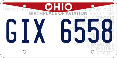 OH license plate GIX6558