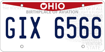 OH license plate GIX6566