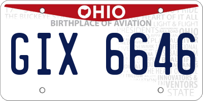 OH license plate GIX6646