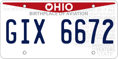 OH license plate GIX6672