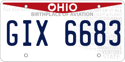 OH license plate GIX6683