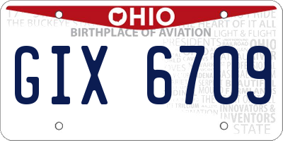 OH license plate GIX6709