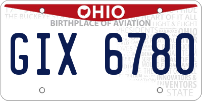 OH license plate GIX6780