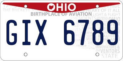 OH license plate GIX6789