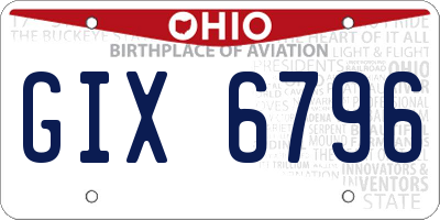 OH license plate GIX6796