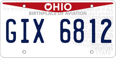 OH license plate GIX6812