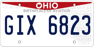 OH license plate GIX6823