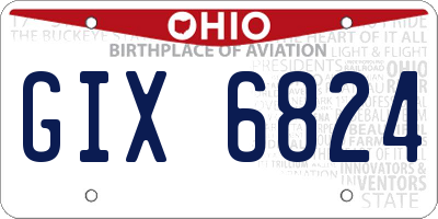 OH license plate GIX6824