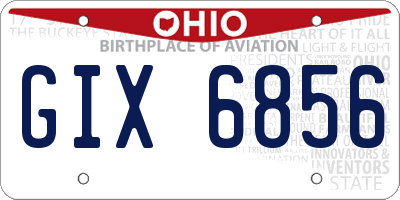 OH license plate GIX6856