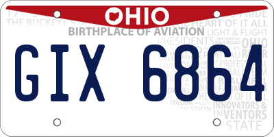 OH license plate GIX6864