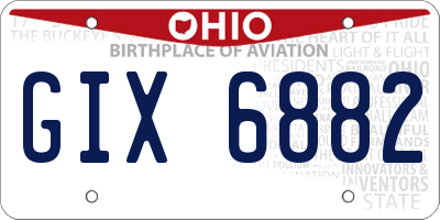 OH license plate GIX6882