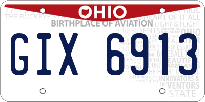 OH license plate GIX6913