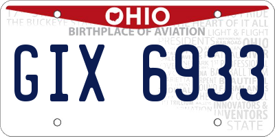 OH license plate GIX6933