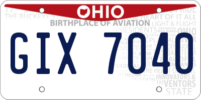 OH license plate GIX7040