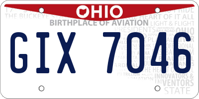 OH license plate GIX7046