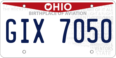 OH license plate GIX7050