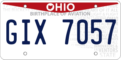 OH license plate GIX7057