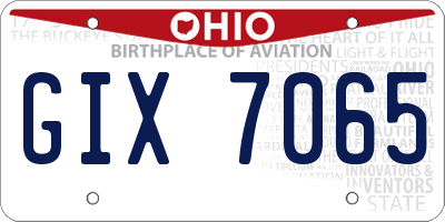 OH license plate GIX7065