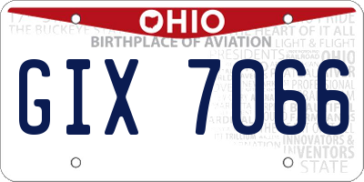 OH license plate GIX7066